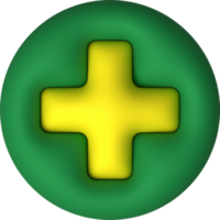 medical cross symbol button 3D illustration png