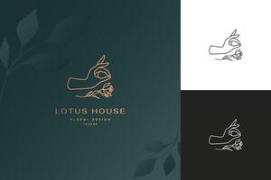 Abstract elegant floral logo design for flier or flower shop or beauty vector