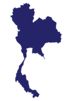 Tailândia mapa azul cor png