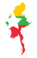myanmar mapa bandeira dentro png