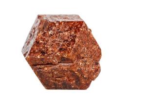 Macro mineral stone Garnet on a white background photo