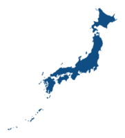 Japan map blue color high details png