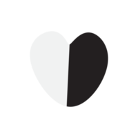 Black-White side heart symbol different partners in a relationship png