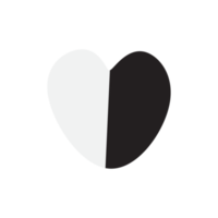 Black-White side heart symbol different partners in a relationship png