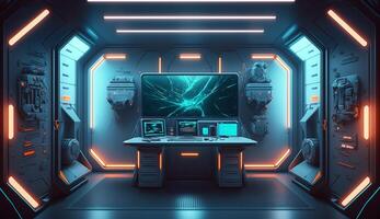 Spaceship room interior design illustration,Spaceship Control Room wallpaper , photo