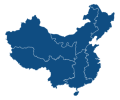 Chine carte avec haute détail, politique asiatique carte. png