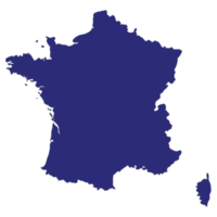 Francia mapa azul color mapa png