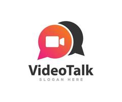 Video Chat logo designs concept vector, Video Talk logo design template vector