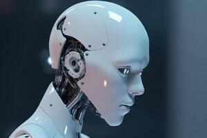 3d rendering artificial intelligence robot cyborg. photo