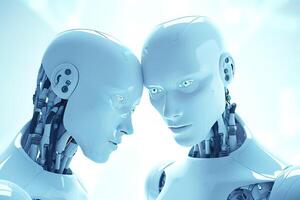 3d rendering artificial intelligence robot cyborg. photo