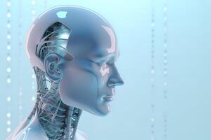 3d rendering artificial intelligence robot cyborg. photo