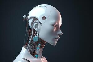 3d rendering artificial intelligence robot cyborg. photo