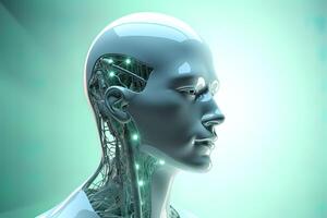 3d rendering artificial intelligence robot cyborg. photo