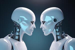 3d rendering artificial intelligence robot cyborg. photo