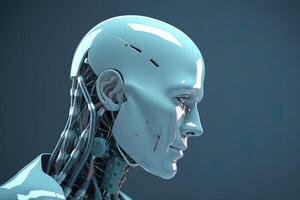 3d rendering artificial intelligence robot cyborg. photo