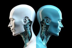 3d rendering artificial intelligence robot cyborg. photo