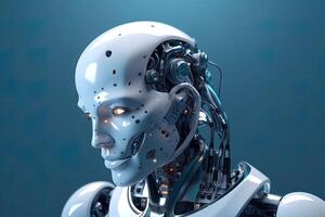 3d rendering artificial intelligence robot cyborg. photo