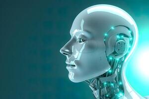 3d rendering artificial intelligence robot cyborg. photo