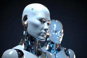 3d rendering artificial intelligence robot cyborg. photo