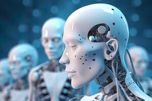 3d rendering artificial intelligence robot cyborg. photo