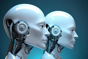 3d rendering artificial intelligence robot cyborg. photo