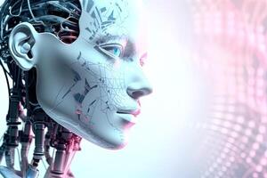 3d rendering artificial intelligence robot cyborg. photo