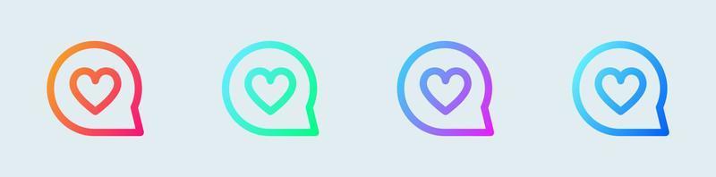 Like line icon in gradient colors. Love signs vector illustration.