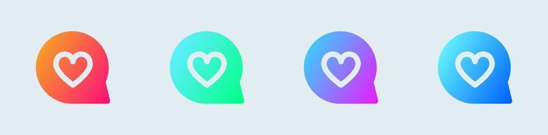 Like solid icon in gradient colors. Love signs vector illustration.