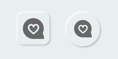 Like solid icon in neomorphic design style. Love signs vector illustration.