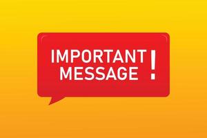 Vector important message and attention with message sticker vector element