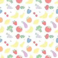 Seamless pattern with food icons. doodle food pattern. Food background vector