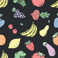 Seamless pattern with food icons. doodle food pattern. Food background vector