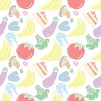 Seamless pattern with food icons. doodle food pattern. Food background vector