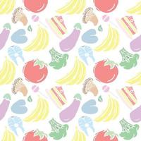 Seamless pattern with food icons. doodle food pattern. Food background vector