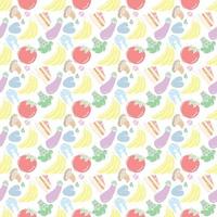 Seamless pattern with food icons. doodle food pattern. Food background vector