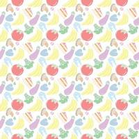 Seamless pattern with food icons. doodle food pattern. Food background vector