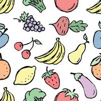 Seamless pattern with food icons. doodle food pattern. Food background vector