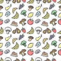 Seamless pattern with food icons. doodle food pattern. Food background vector
