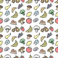 Seamless pattern with food icons. doodle food pattern. Food background vector