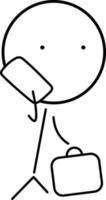 Hand Drawing Doodle Cartoon character Happy. Stick Figure Happy Jumping  Celebrating 25018271 Vector Art at Vecteezy