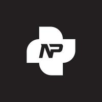 NP PN letter logo design vector template