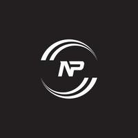 NP PN letter logo design vector template