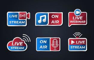 General Live Streaming Badge Set vector