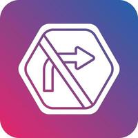 No Right Turn Icon Vector Design