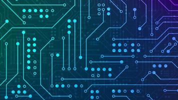 Circuit board. High computer technology blue color background. Hi-tech digital technology concept. Vector illustration