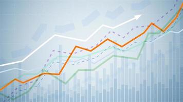 Financial graph chart. Business data analytics. Monitoring finance profit and statistic. Graph chart of stock market investment trading. Abstract analisys and statistic diagram. vector illustration