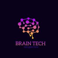 illustration vector graphic of brains tech logo template