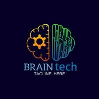 illustration vector graphic of brains tech logo template