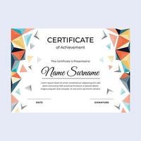 Colorfull certificate of achievement suitable for awards in corporate, personal business, and community vector