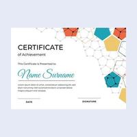 Polygon certificate of achievement suitable for awards in corporate, personal business, and community vector